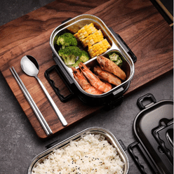 不锈钢保温饭盒便携分隔型上班族便当盒学生宿舍带饭手提餐盒600毫升, 单层版 1 份