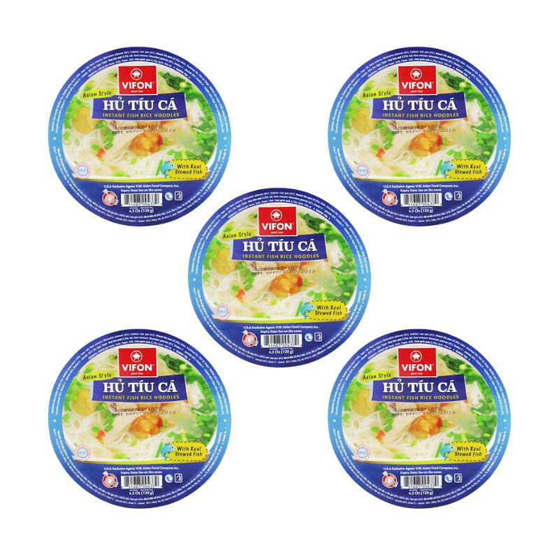 VIFON STEWED FISH INSTANT RICE NOODLES BOWL (HU TIU CA) pack of 5 1 ส่วน