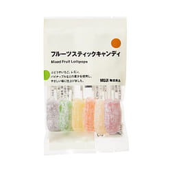 Japan MUJI Limited Mixed Fruit Lollipops 6 Sticks 1 each
