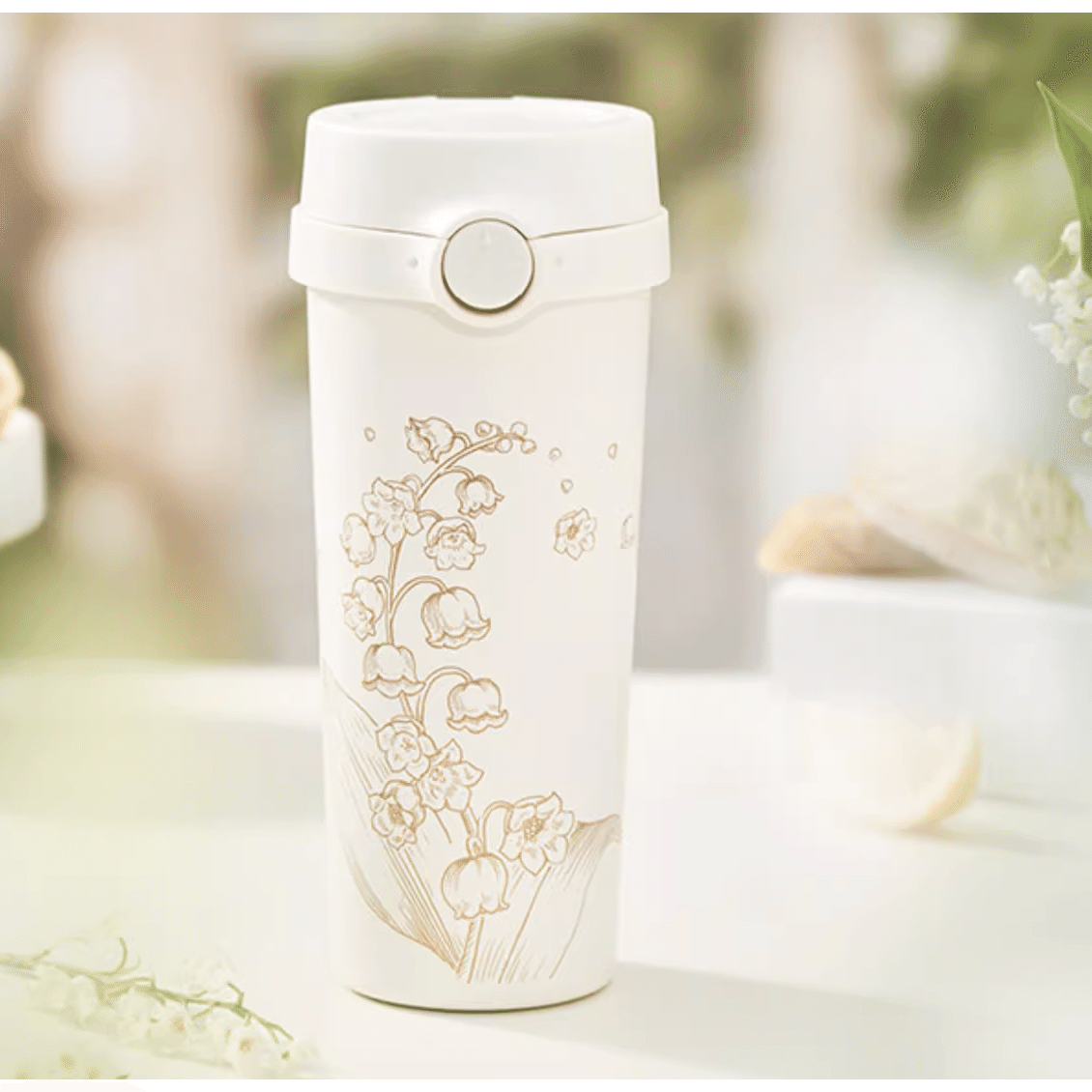 Starbucks mug lily of the valley series high beauty fashionable Mug insulated mu 473 ml(ミリリットル)