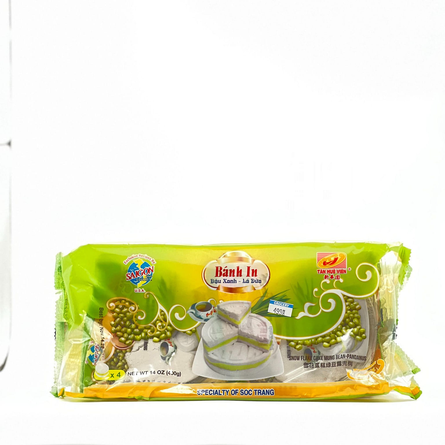 SNOW FLAKE CAKE GREEN BEAN & PANDANOUS TAN HUEVIEN 14 oz
