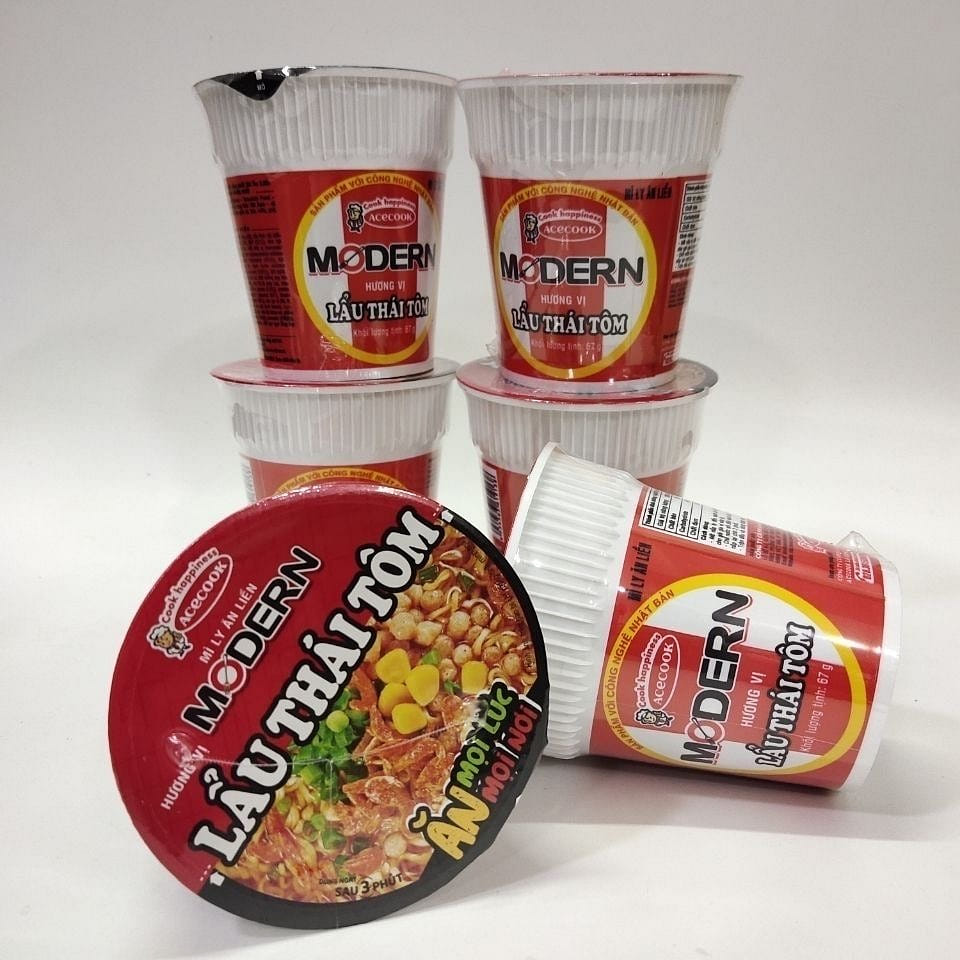 Vietnamese Dong Yin Gong Shrimp Instant Noodles Acecook Modern 5-Cup Mi Lau Thai 335 グラム