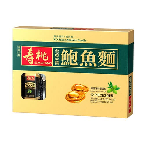 香港直送 壽桃牌 至尊XO醬鮑魚麵禮盒 (12個裝) 764 克
