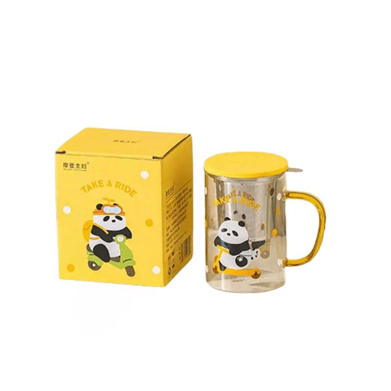 Panda Tea Cup Home Glass Cup Tea Cup - Yellow 1 count