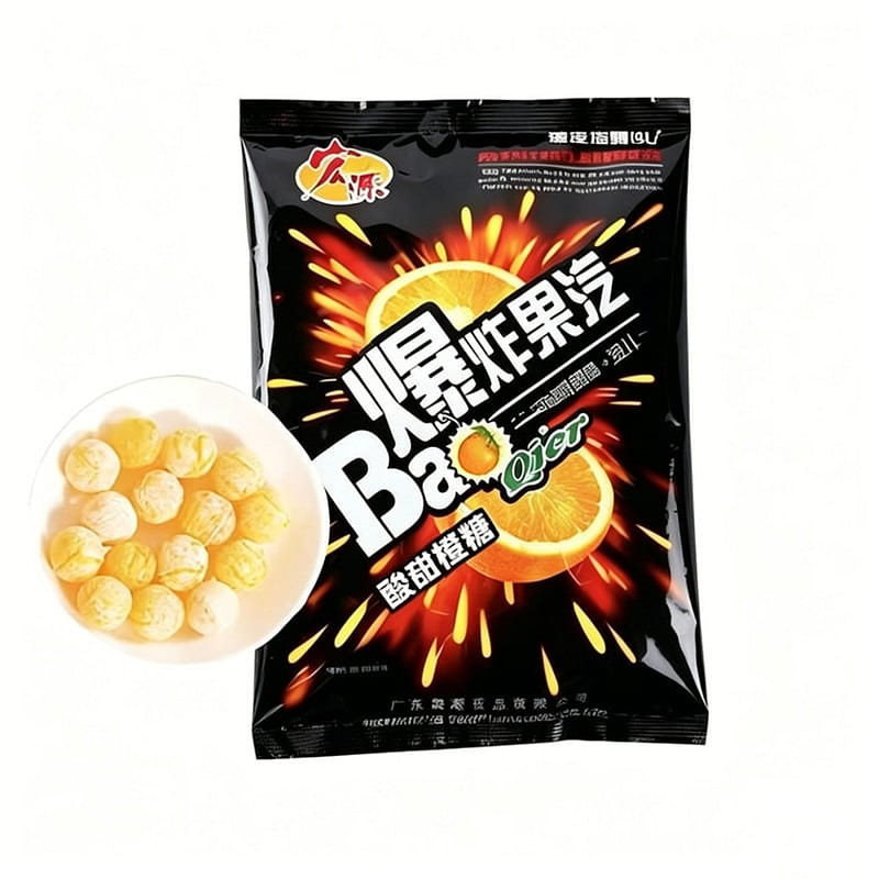 Exploding fruit soda candy with sweet orange 350 g