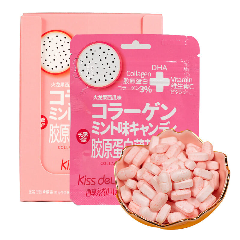 Kiss deLicias Collagen mint candy Lemon&passion fruit flavor 18 g