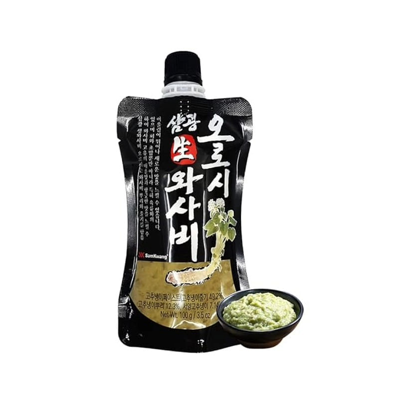 Samkwang Horseradish Paste 3.53 oz(100g), Sushi Sashimi Spicy Paste, Wasabi Tube 3.53 온스