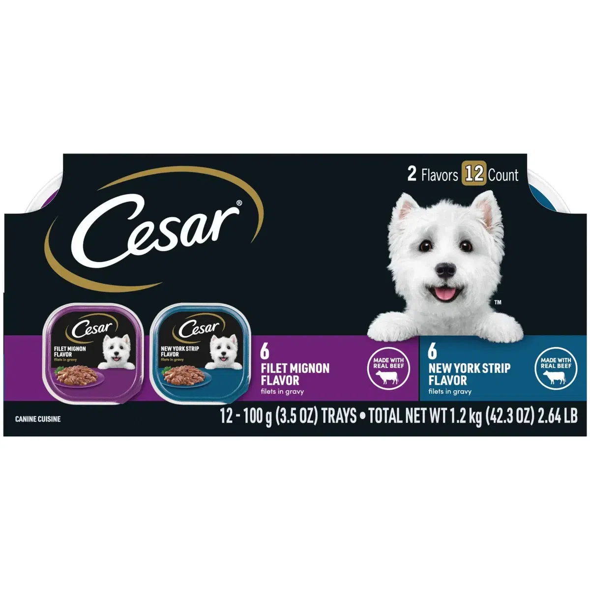 Cesar Adult Soft Wet Dog Food Variety Pack 12 Coun 1 팩