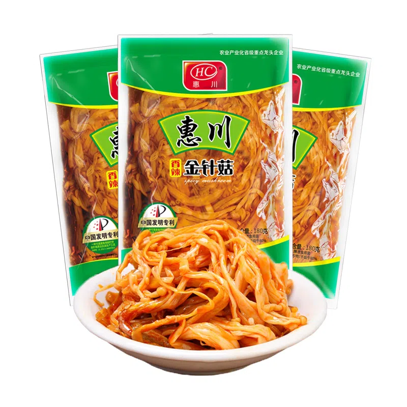 Huichuan spicy enoki mushroom 180*1 bag 180 그램