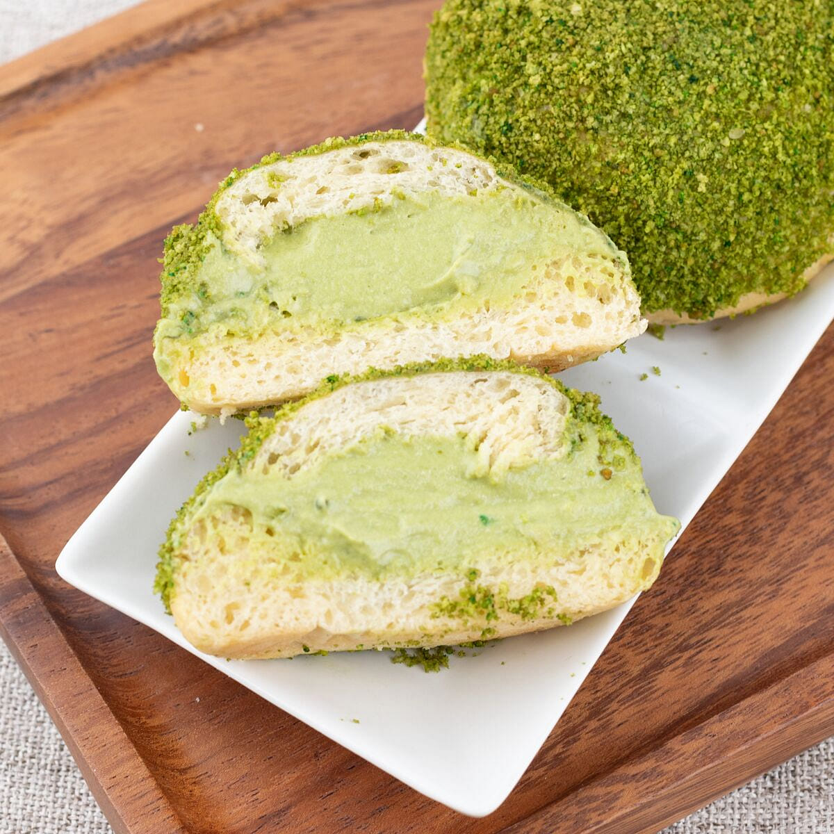 Matcha Custard Cream Buns (dessert/ cake/ bread) 3 개입