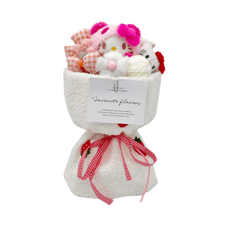 Cute Kawaii Plush Toy Bouquet, Flowers, Birthday Gift, HelloKitty 1 ส่วน
