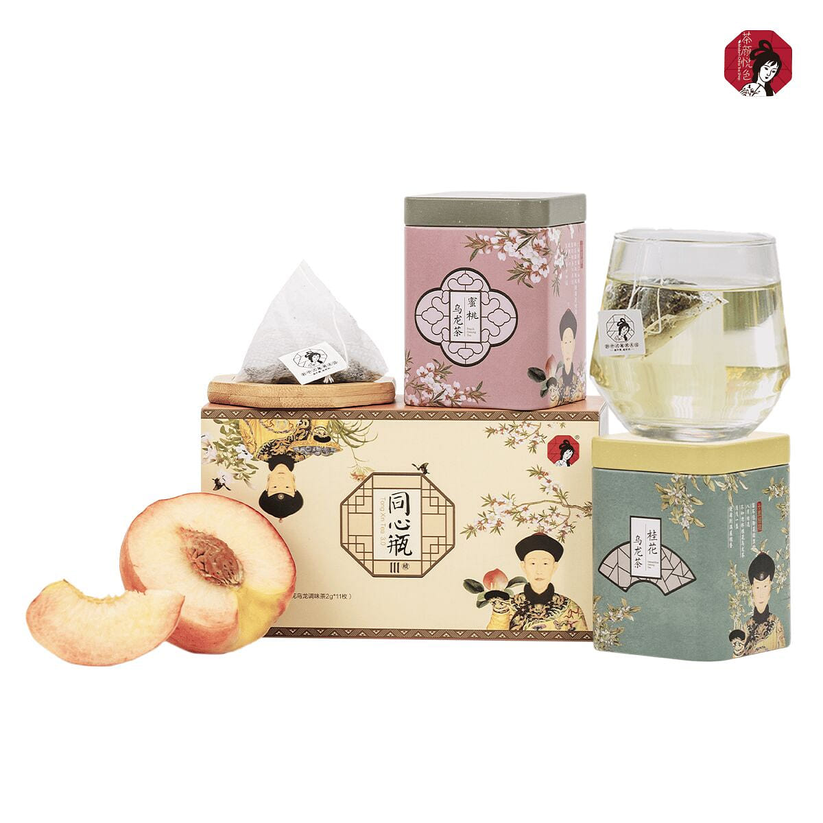 ChaYanYueSe Tongxin Tea(Peach & Osmanthus Oolong) 1 box*2 cans
