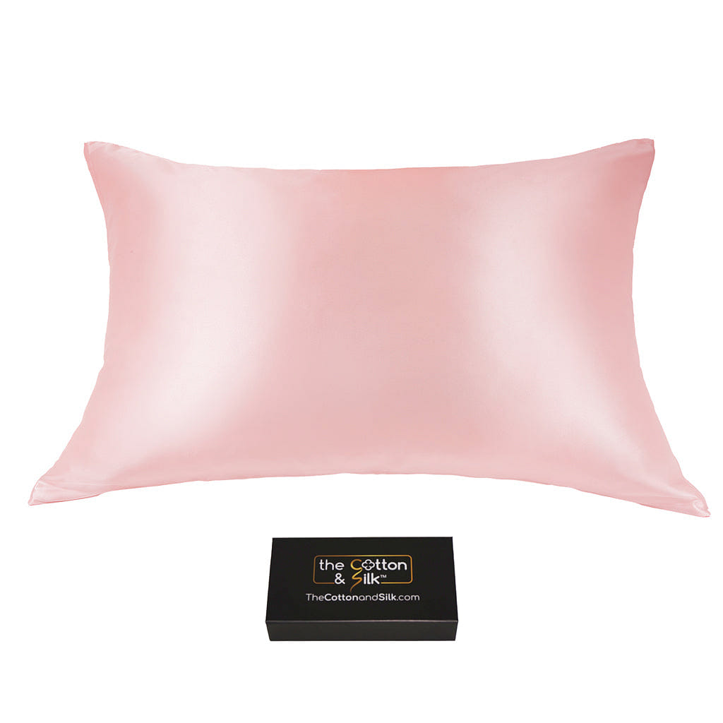 Queen-size 100% 6A 22 Momme Mulberry Silk Pillowcase, Zipper Closure, Pink, Queen (20“ x 30“) 0.5 파운드