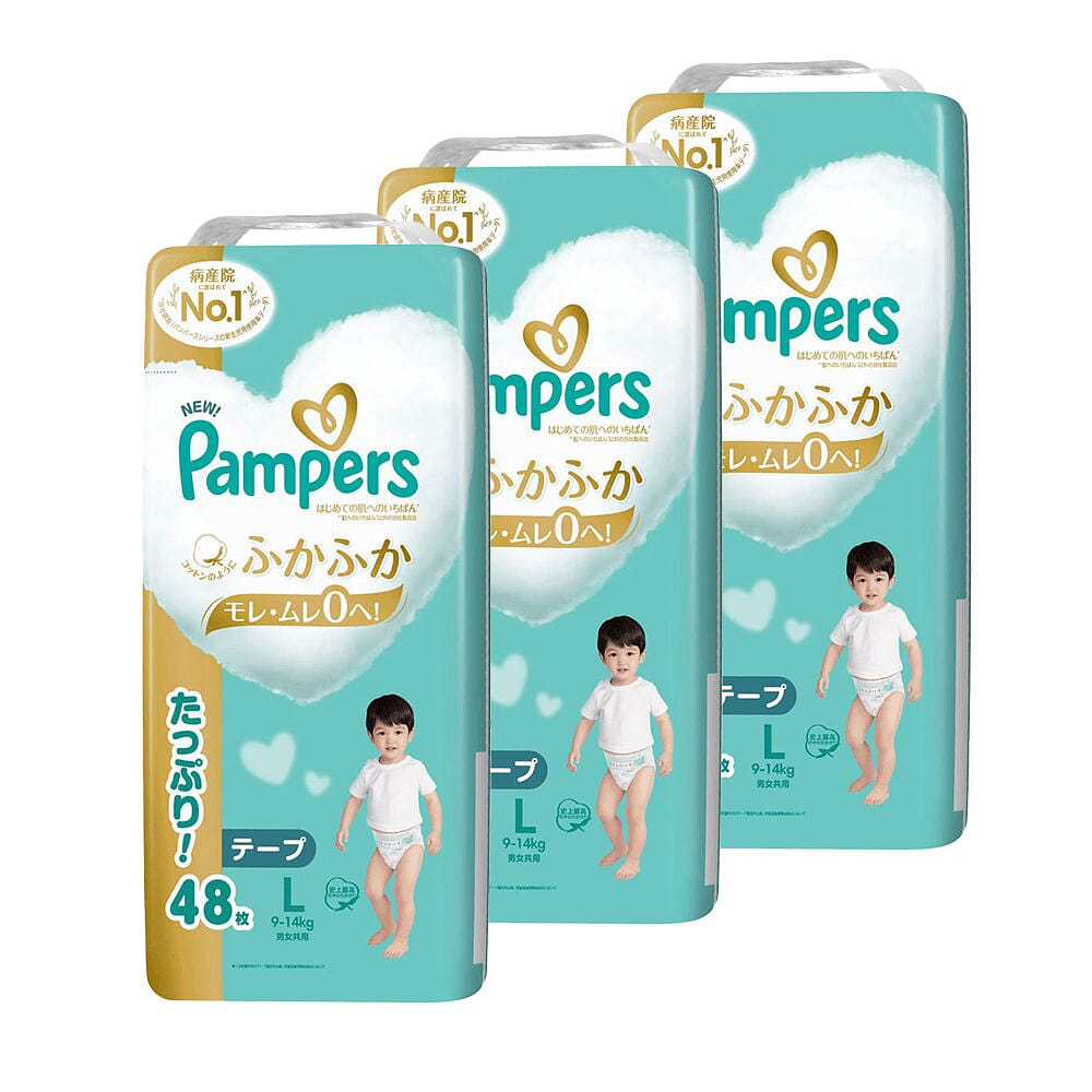 Pampers Large Tape Diaper Case 9-14kg 48pc x3 1 case