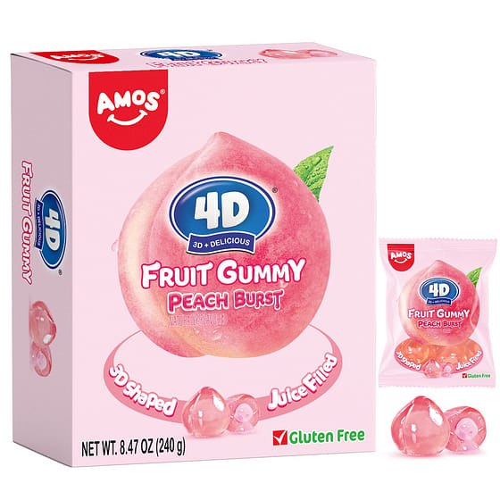 weee_snack_AMOS 4D Gummy Peach Burst Candy (10ct) 8.47 oz