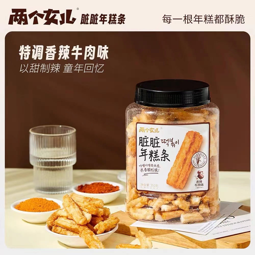 Rice cake strips spicy beef flavor 230g*1bottle 230 กรัม