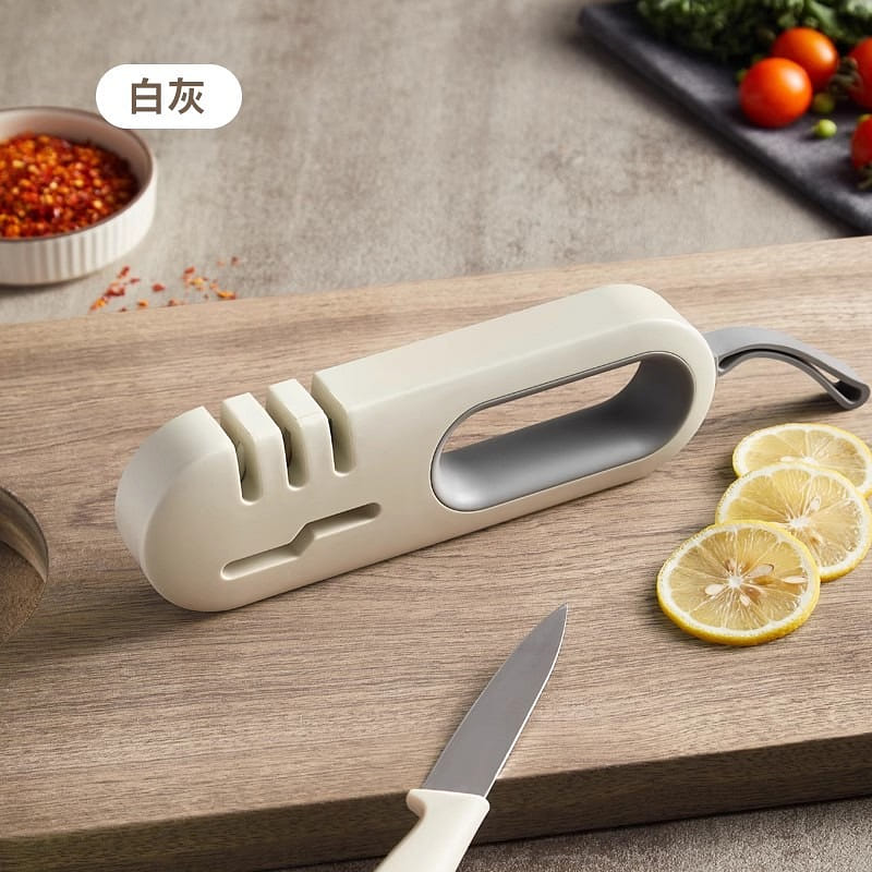素味磨刀神器家用快速磨菜刀多功能厨房磨刀石 白灰色 1 份
