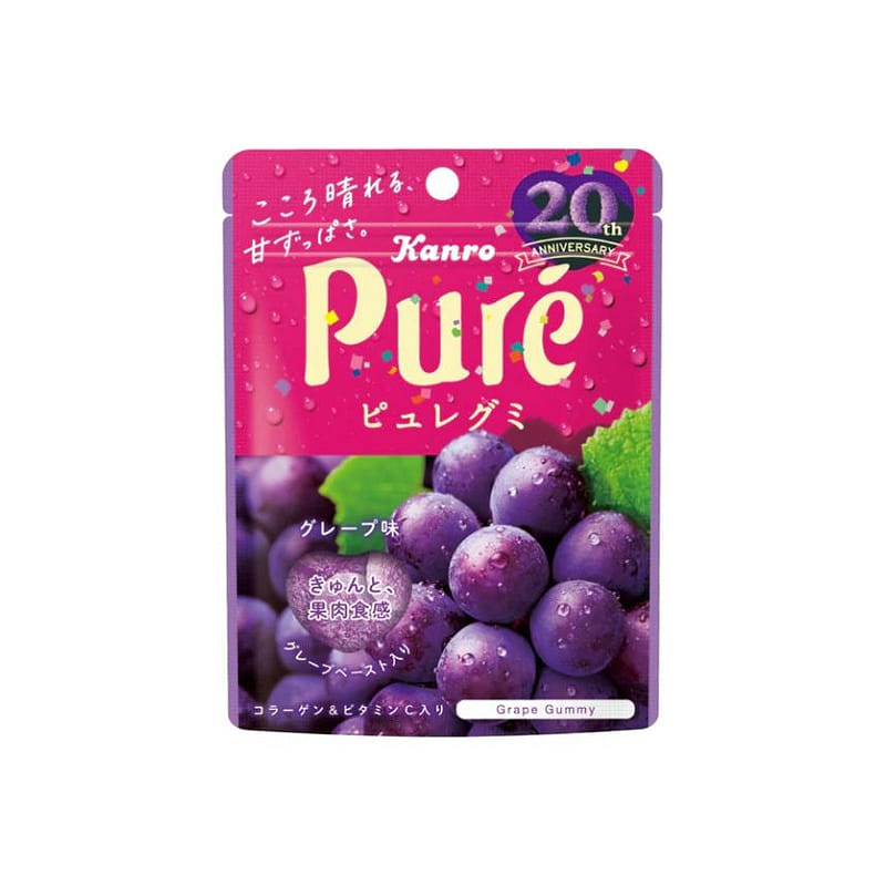 KANRO Fruit Gummy Candy Grape Flavour 56g 1 each