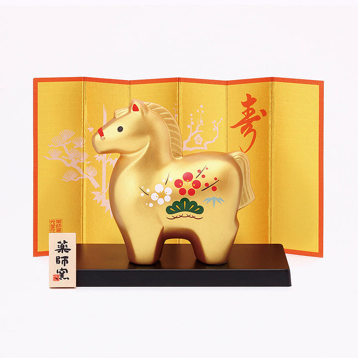 药师窑 彩耀招福 马年摆件 金福 松竹梅 1 份