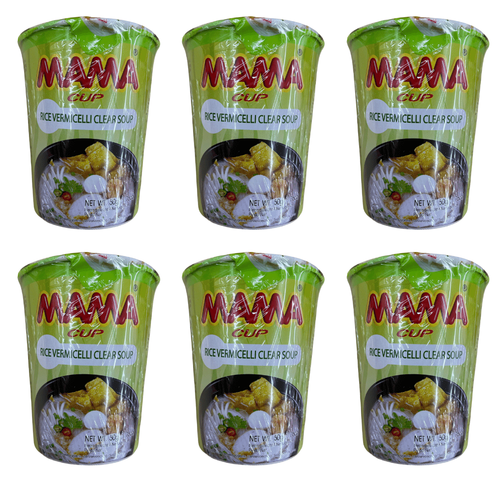 Mama Cup Noodle Rice Vermicelli Clear Soup 1.76oz 6 팩