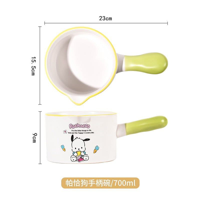 【限量供應】三麗鷗聯名款鍋 陶瓷鍋 家用寶寶輔食煮泡麪溫牛奶手柄碗 帕恰狗 1 份