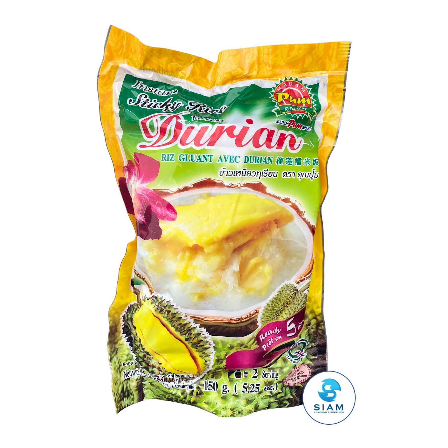 Madam Pum Instant Sticky Rice with Durian 5.25 oz