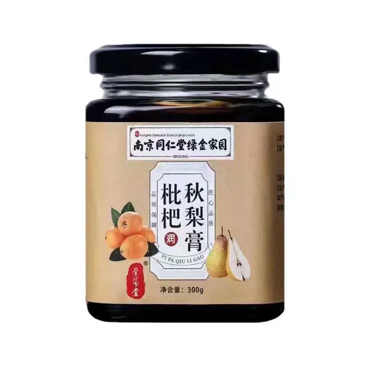 Nanjing Tong Ren Tang Loquat Autumn Pear Paste Moisturizes the lungs, dissolves phlegm, moisturizes and maintains health, 300g*1 bottle 300 グラム