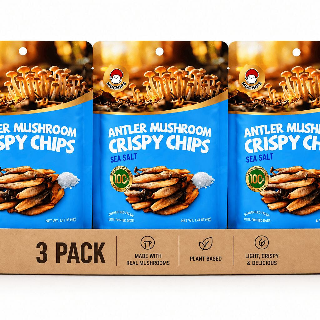 Deer Antler Mushroom Chips Variety Pack, 6 Bags 8.4 oz