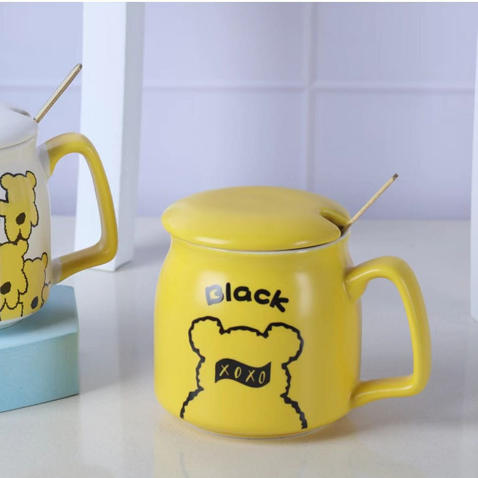 Shunxiang Colorful Milk Cup with Spoon Cover (Bear) 1 개입