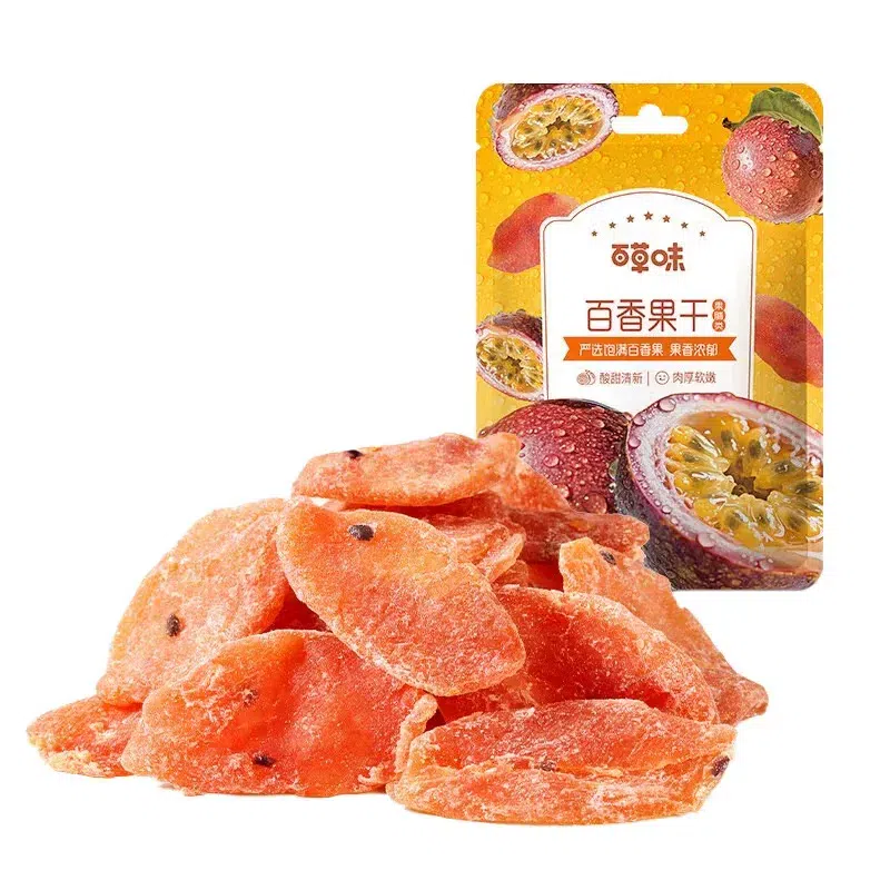 百草味 百香果乾100g即食免洗Q彈軟糯水果乾 100 克