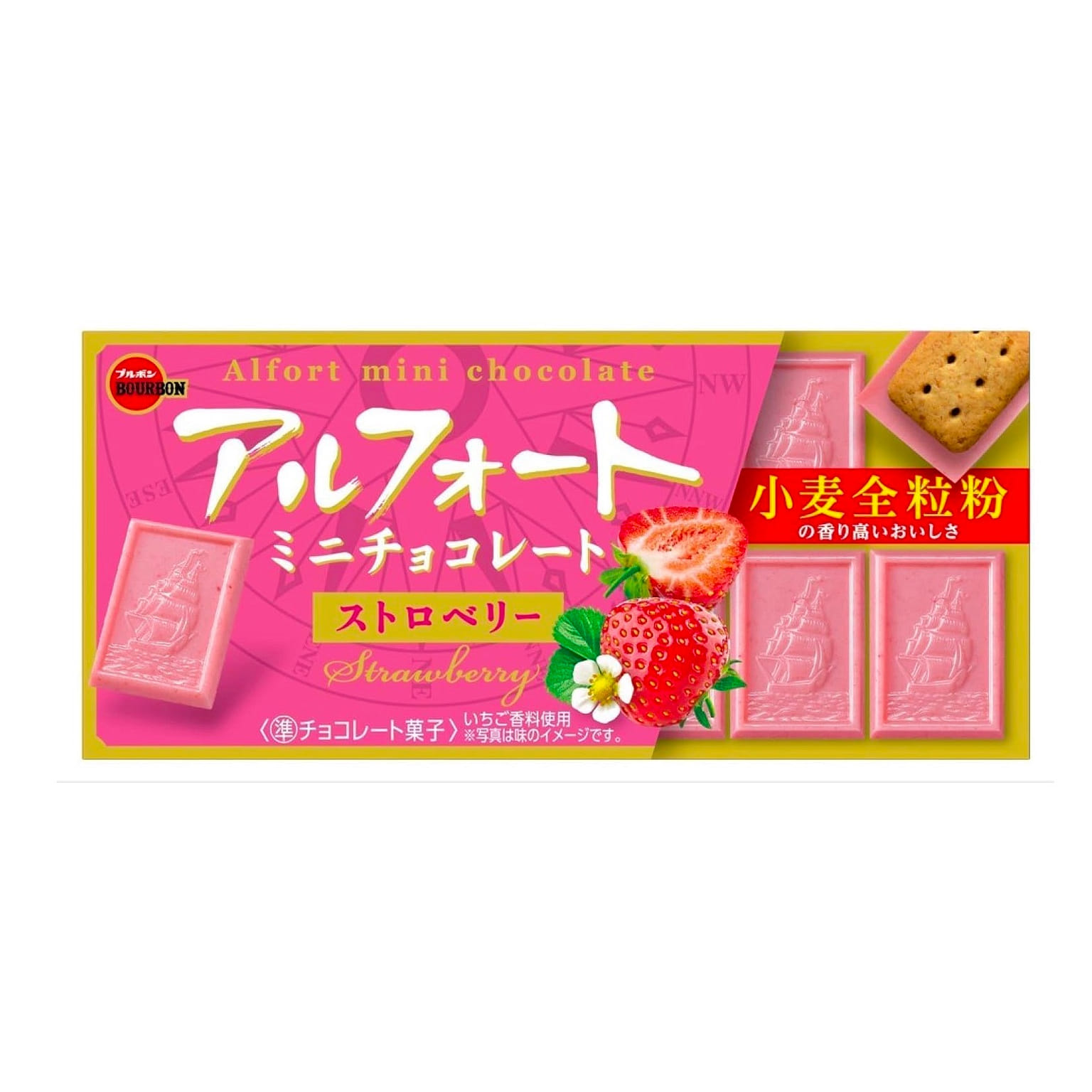 Strawberry Chocolate Alfort Biscuit Bourbon 55g 1 ส่วน