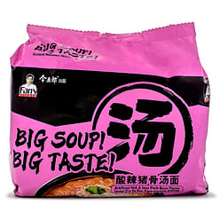 Fan's Kitchen Instant Noodles, Hot and Sour Pork Bone Flavor 5pks 1 each