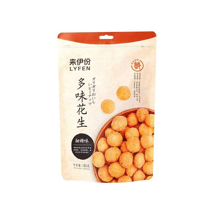 Laii multi-flavor peanuts 186g bag of sweet and spicy coated peanuts with wine d 186 그램