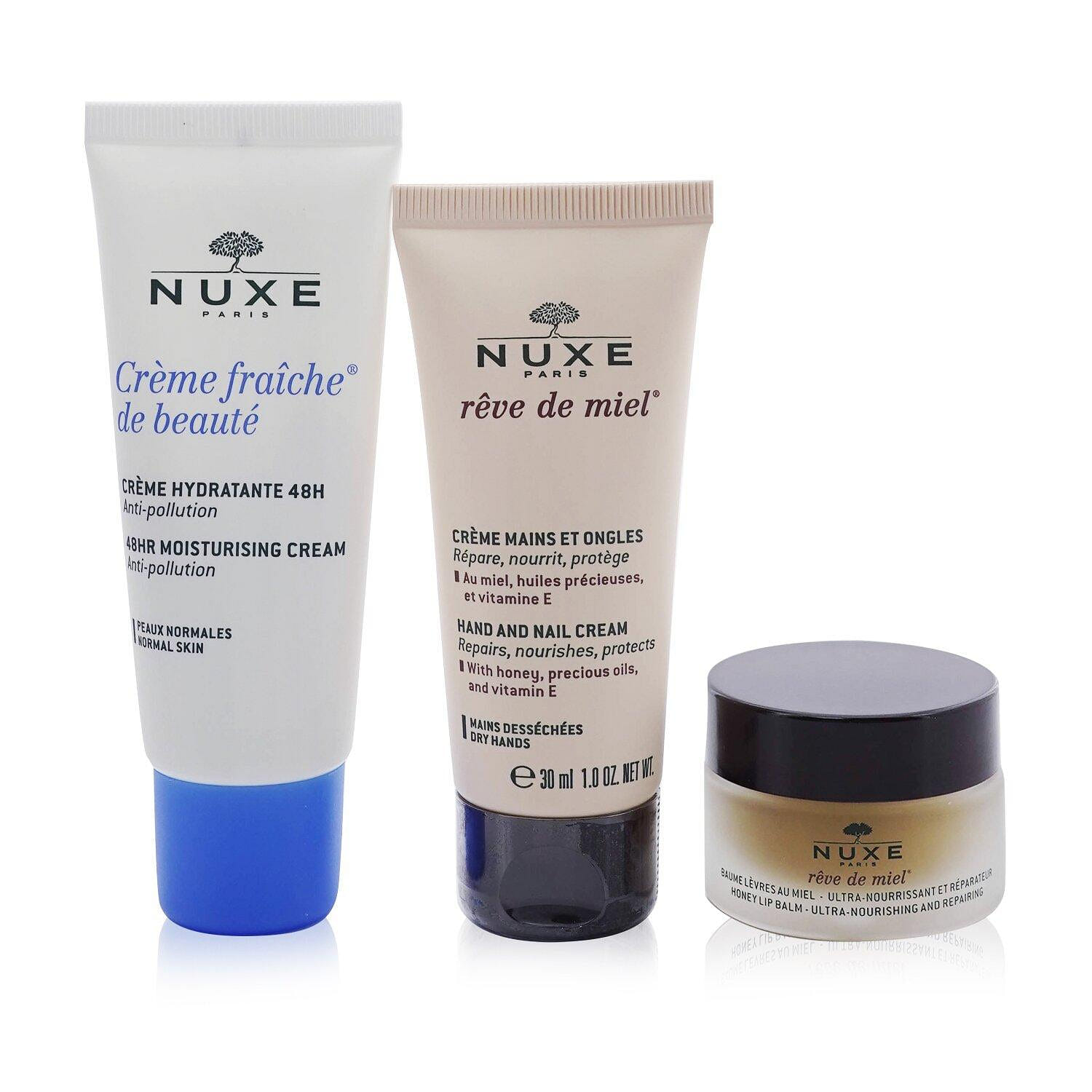 Nuxe Moisture Me Kit: Hand And Nail Cream ml + Honey Lip Balm g + HR Moisturising Cream ml VNM/ 3pcs 3 개