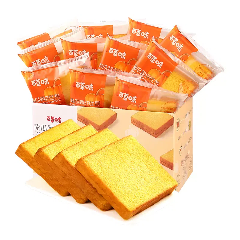 百草味南瓜吐司早餐三明治手撕面包零食糕点食品500g*1 500 克