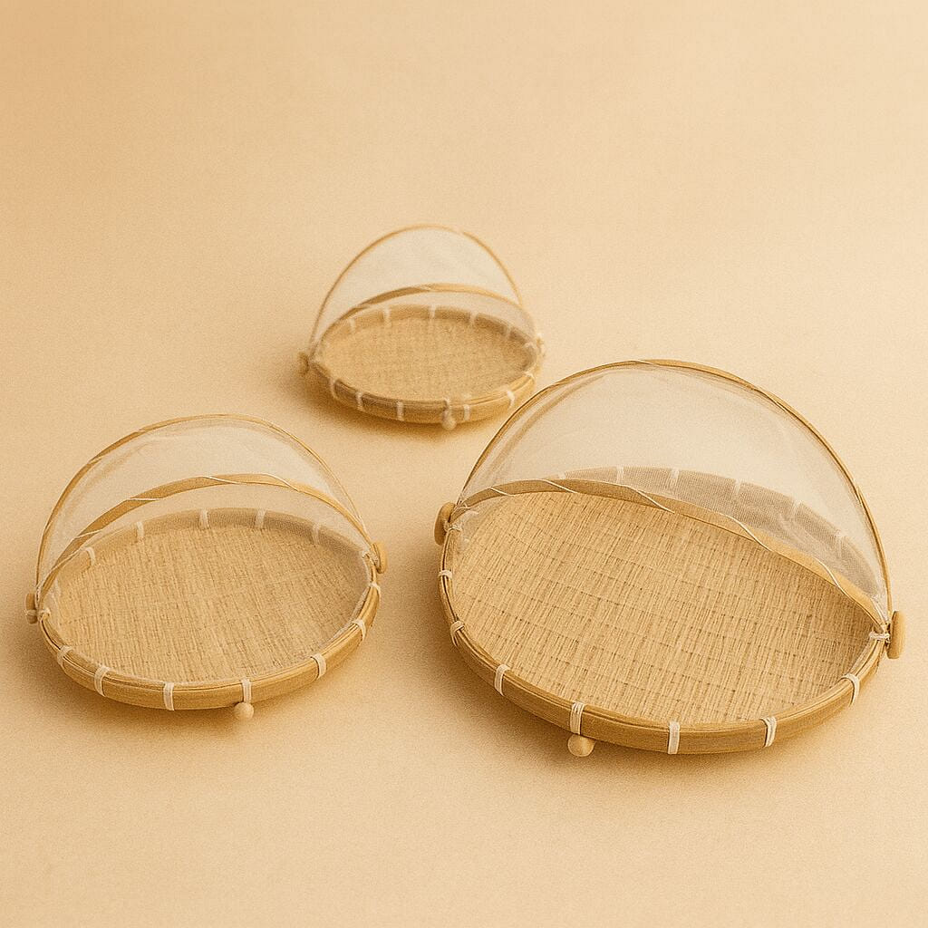 Sustainable Bamboo Baskets with Covers 3 개