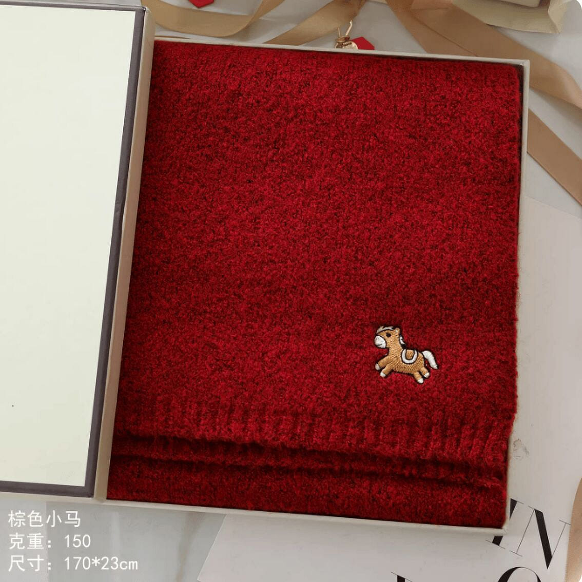 Woodpecker red woolen pony scarf for the Year of t 1 each