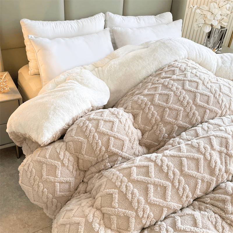 Lullabuy Soft Super Thick Winter Warm Blanket Khaki 200 x 230cm 4kg 4000 กรัม