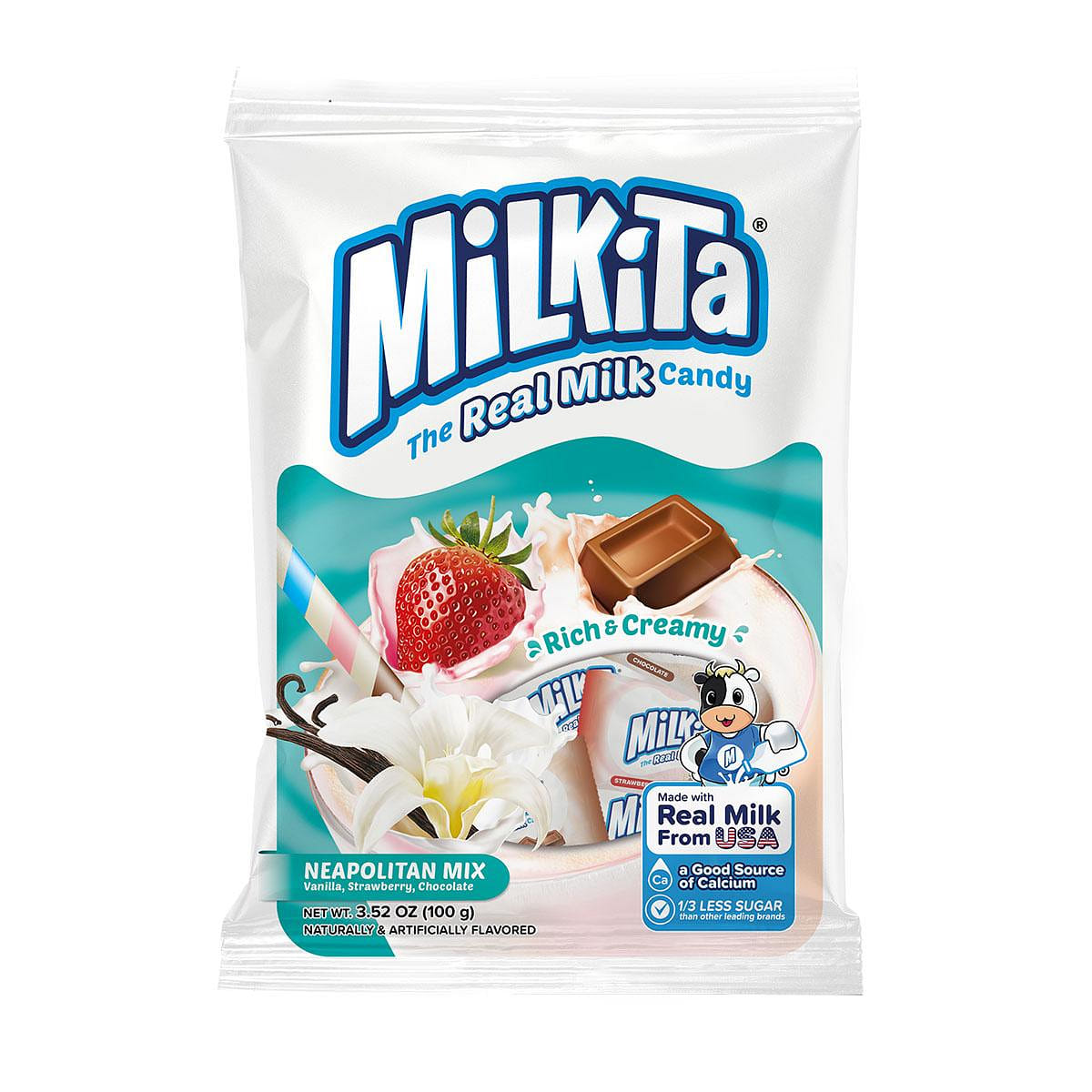 Milkita Creamy Chewy Candy Neapolitan Flavor 1 個