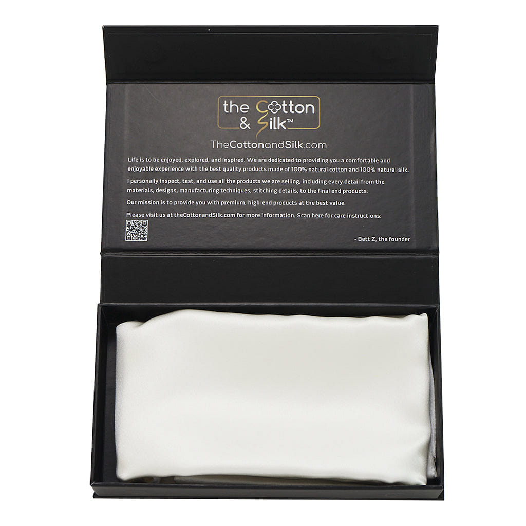 100% 6A 22 Momme Mulberry Silk Pillowcase, Zipper Closure, Cream, Standard/Full (20“x26“) 0.5 ポンド