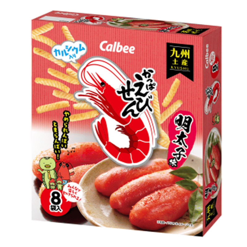 Kyushu limited Kappa Ebisen mentaiko flavor 8 bags 1 箱