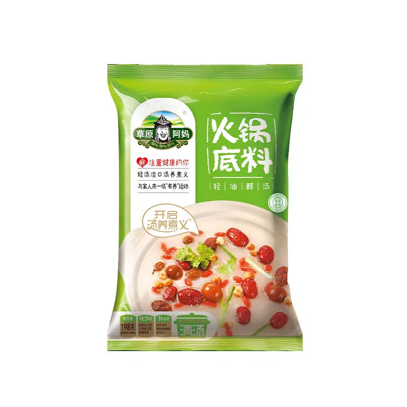 Prairie Grandma Hot Pot Base Bone Broth Clear Soup Hot Pot Seasoning 198g*1 bag 198 グラム