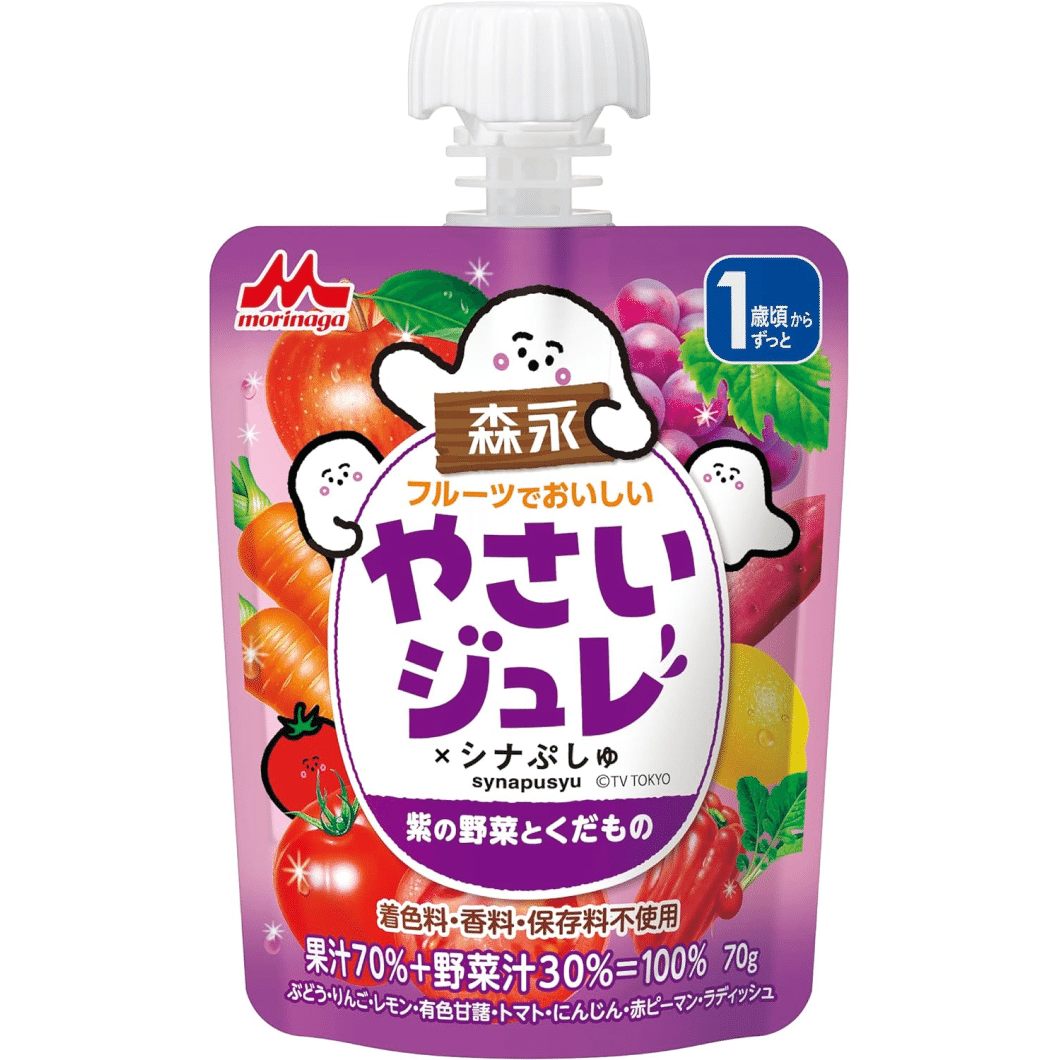 모리나가유업 과일로 만든 맛있는 야채 쥬레 보라색 야채와 과일 70g 1 count
