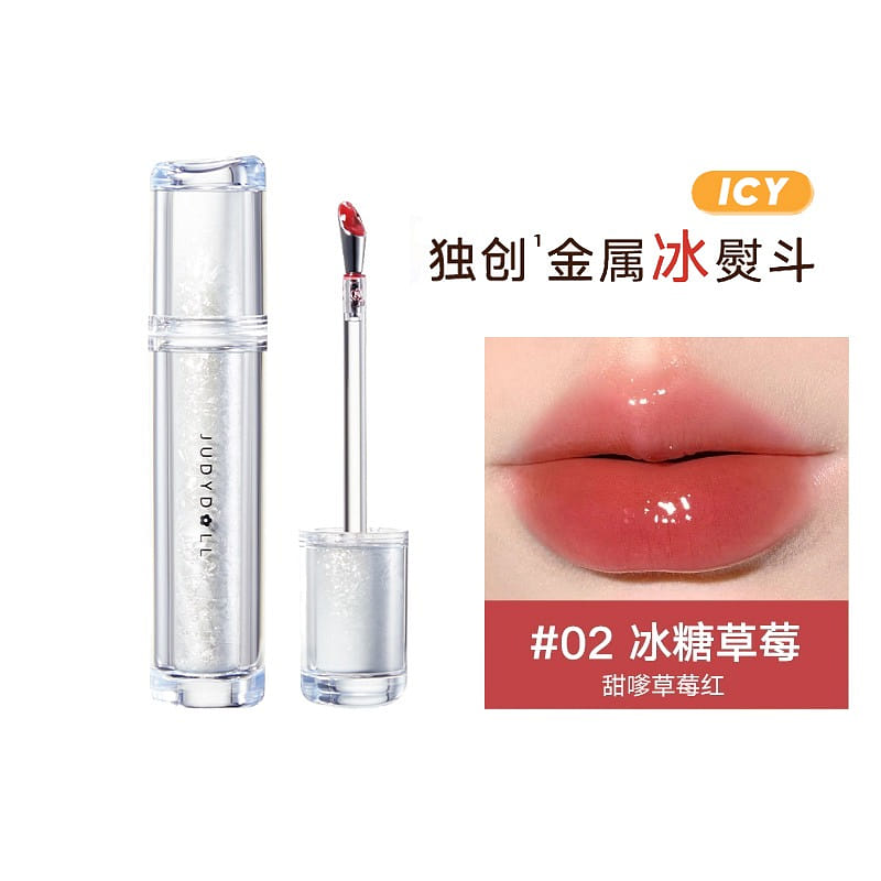 Judydoll Ice Watery Lip Gloss #02 Ice Sugar Strawberry 2.4 กรัม