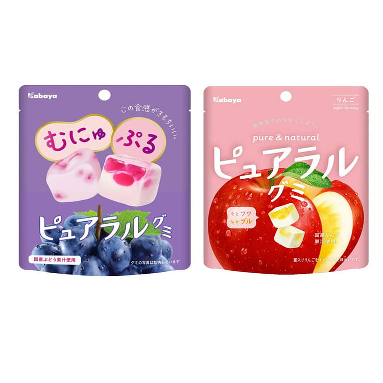 KABAYA カバヤ ピュアラルグミ ブドウ りんご 58 グラム*2 2 count - Weee!