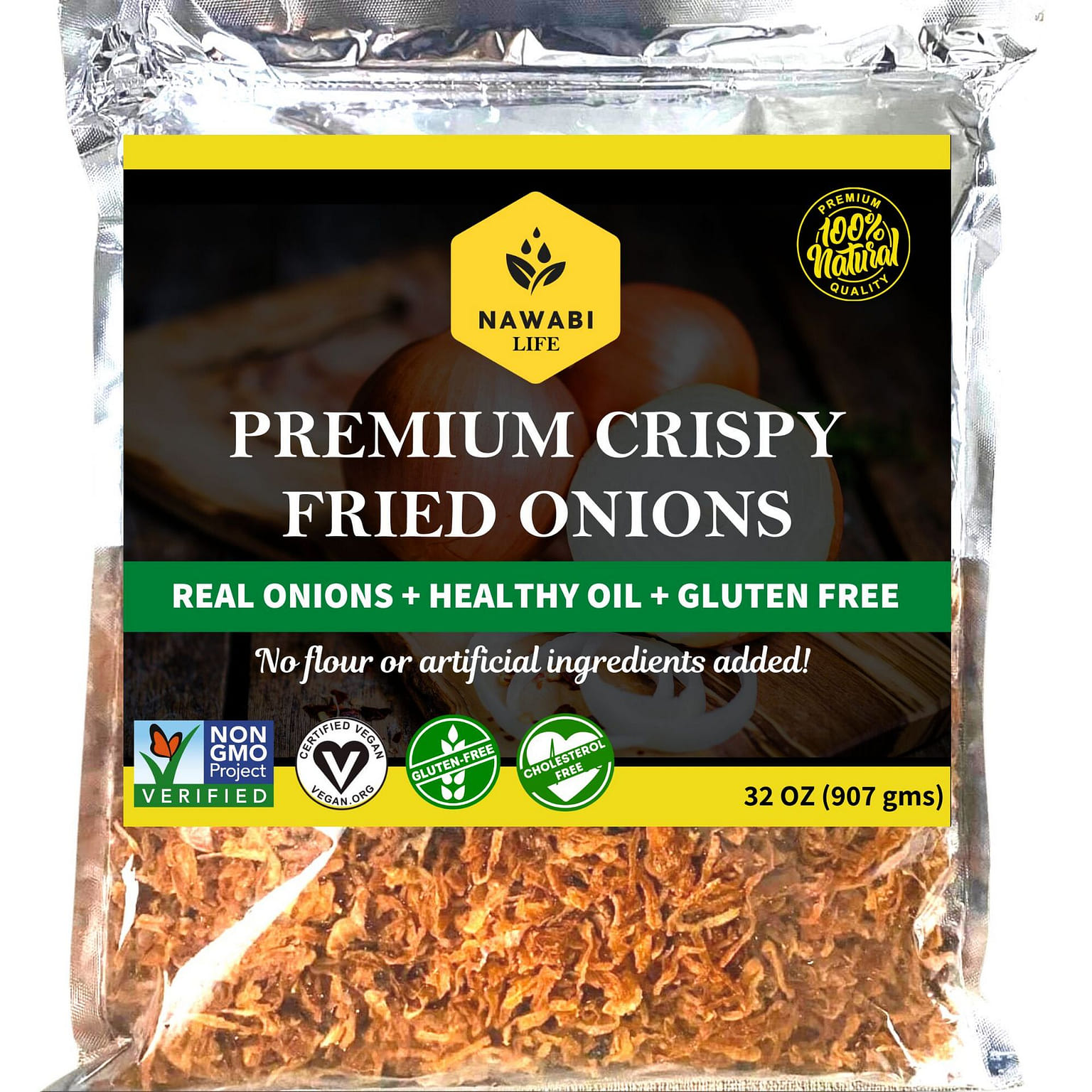 Nawabi Life Premium Fried Onions - Vegan & Non-GMO 32 ออนซ์