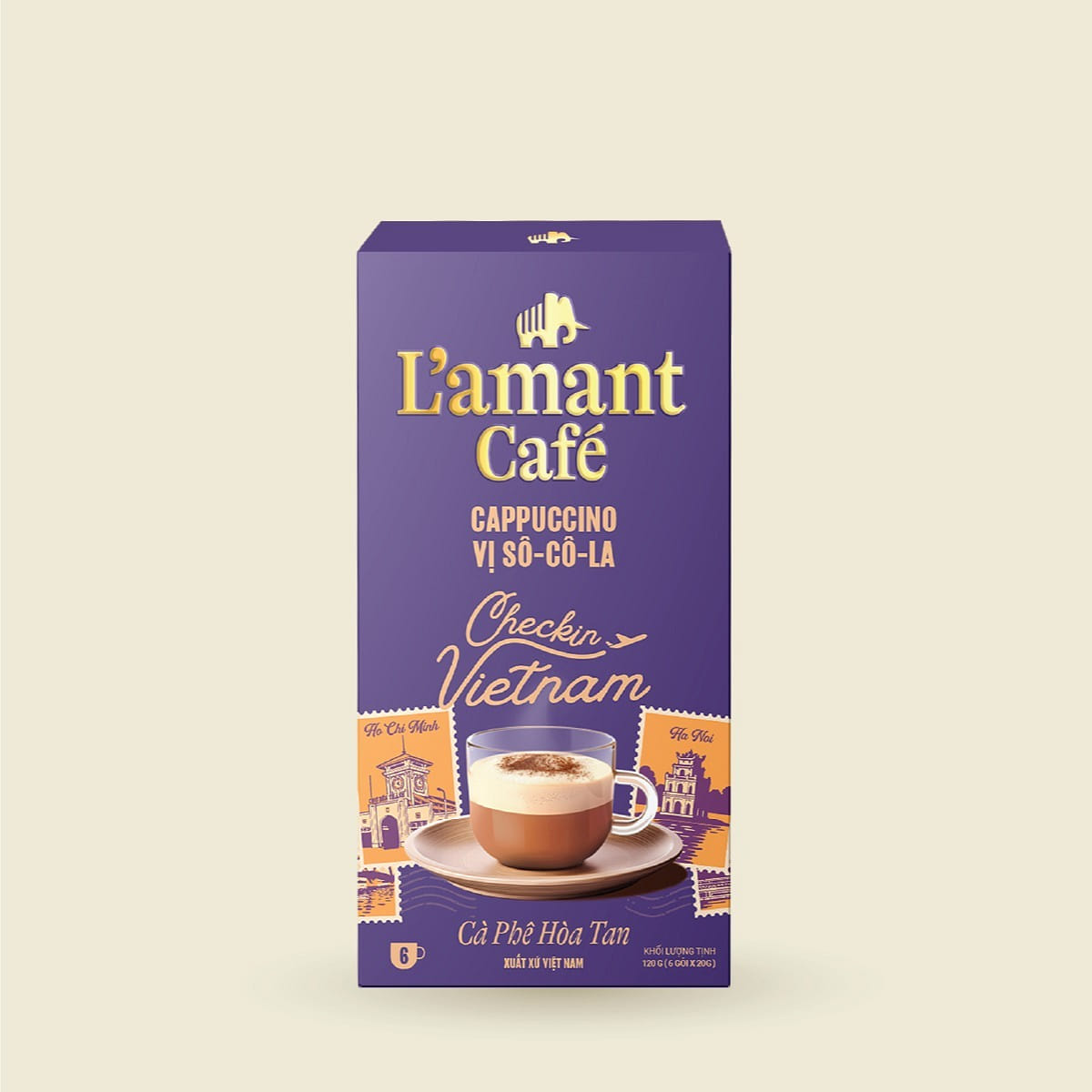 L'amant Cafe Chocolate Cappuccino Coffee, 6 Boxes 120 g*6 boxes