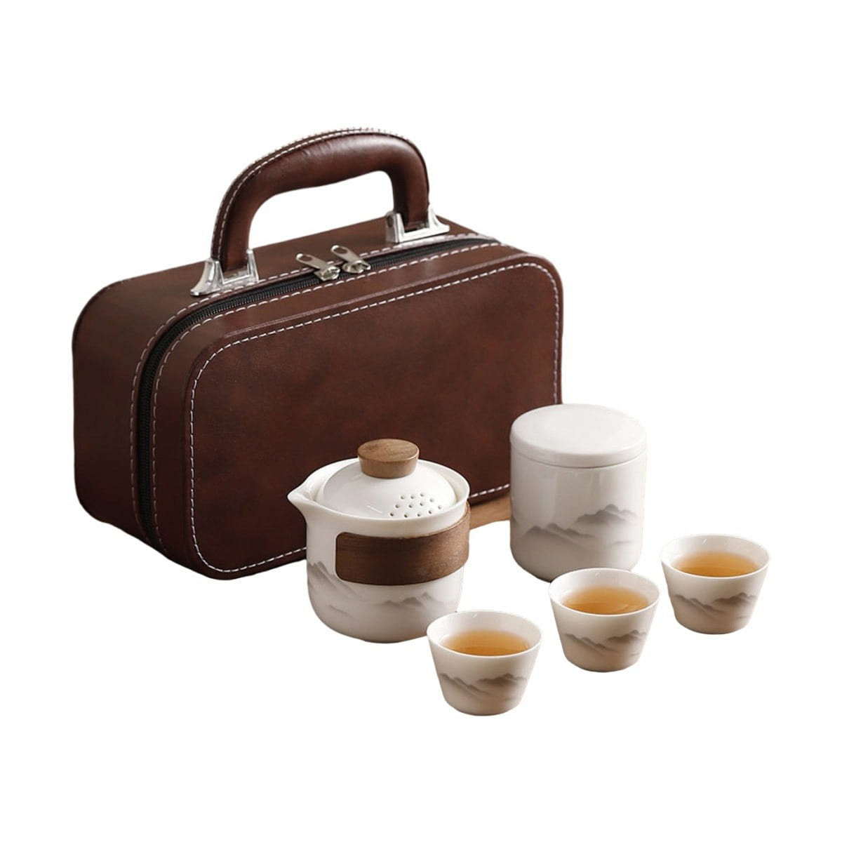 White Jade Porcelain Gongfu Tea Set-6items GiftBox 1 box