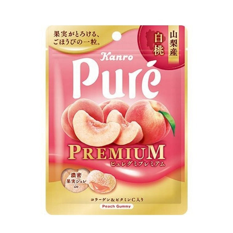 日本KANRO 果汁弹力软糖 山梨白桃味 56g 56 克