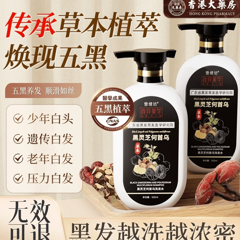 Hong Kong Pharmacy Black Ganoderma Polygonum Shampoo 500ml/ bottle 500 ml(ミリリットル)